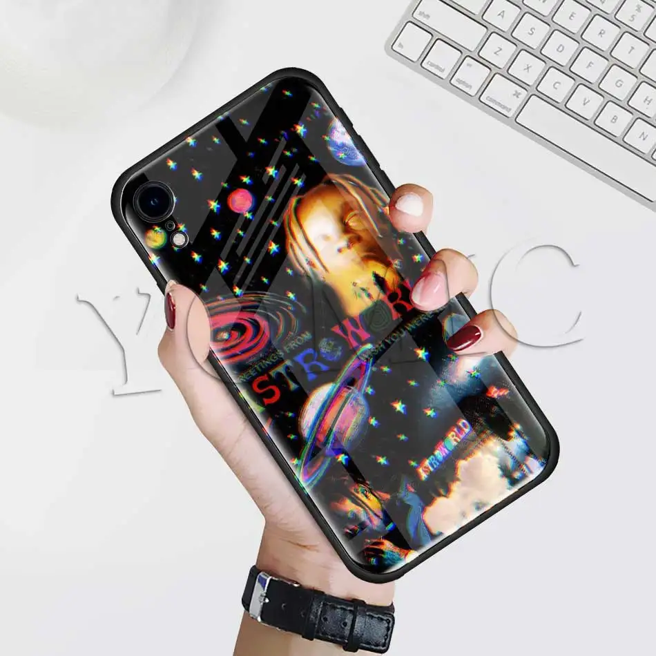 Чехлы с закаленным стеклом для Apple iPhone XR 7 8 6 6S Plus 11 Pro X XS MAX мягкий чехол для телефона