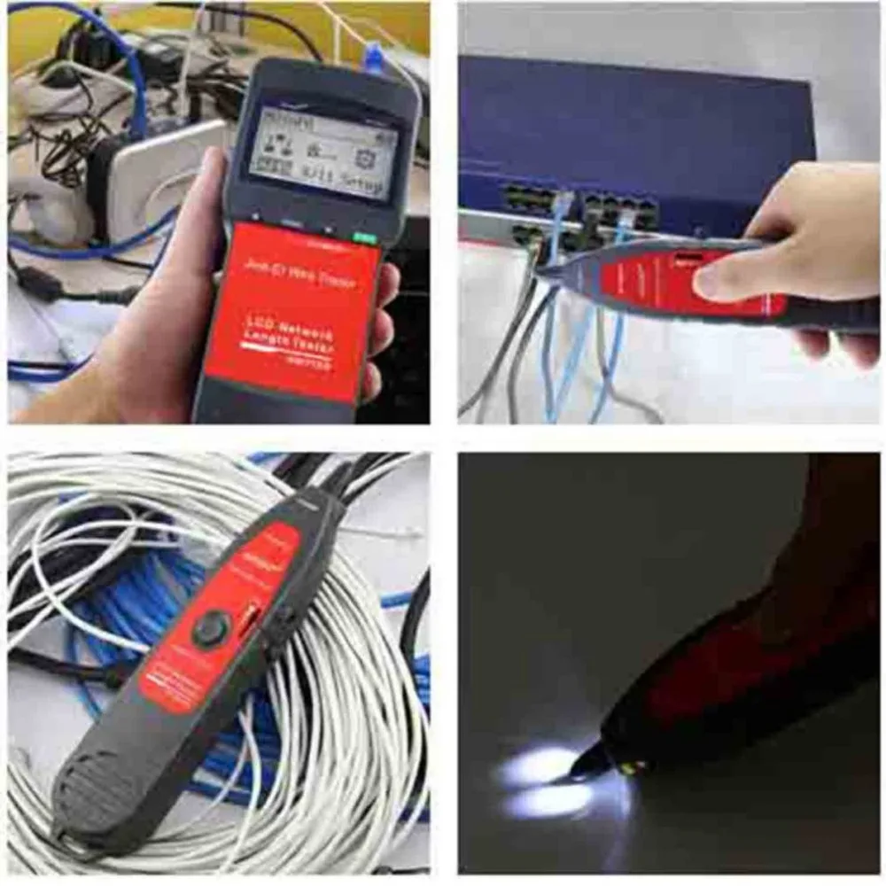 Noyafa LAN RJ45 Тестер кабеля сети Ethernet провода трекер длина кабеля тестер с подсветкой ЖК-дисплей