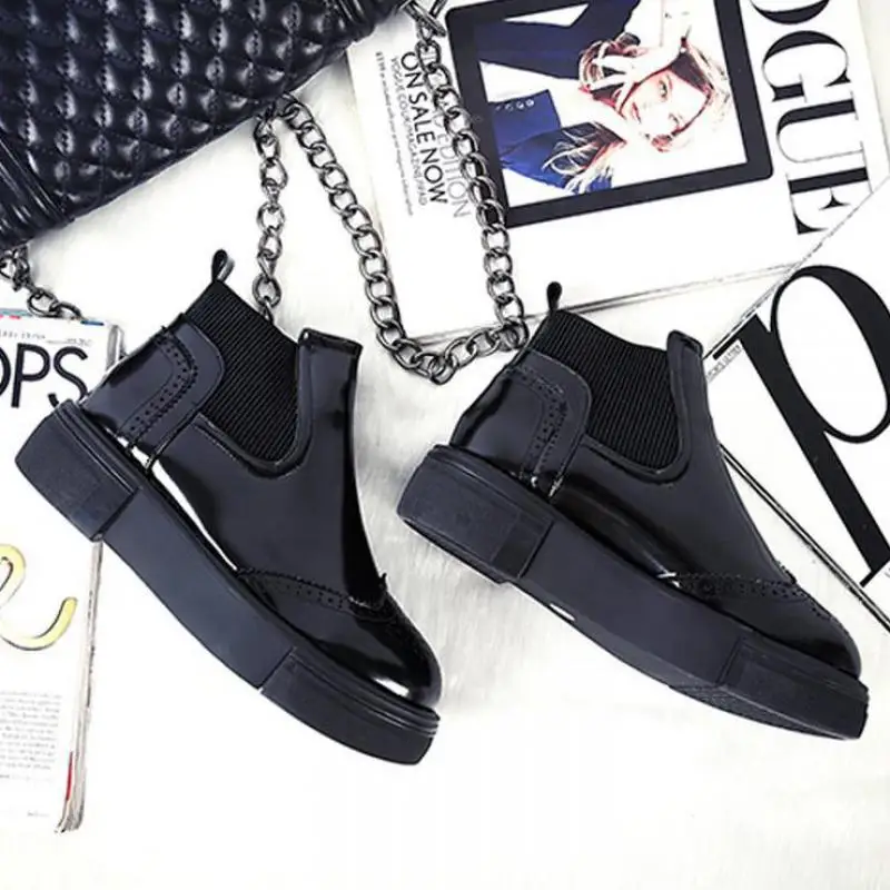 Новинка 2019 г. Универсальные ботинки с круглым носком на осень и зиму удобные