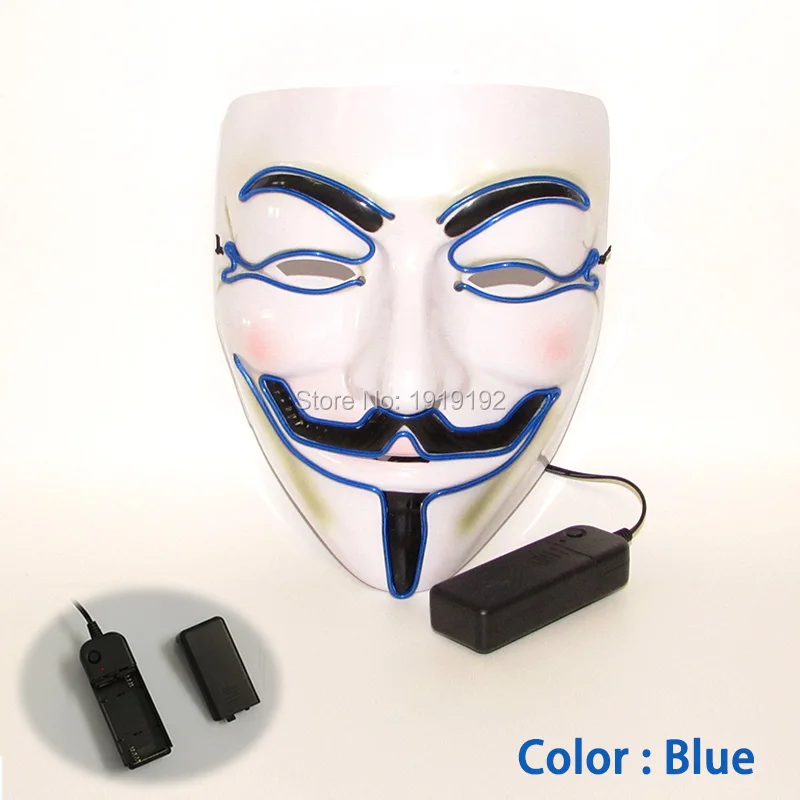 Фильм Вендетта el wire Masks костюм с маской анонимированная маска для светящиеся вечерние карнавальные маски для танцев от DC-3V водителя