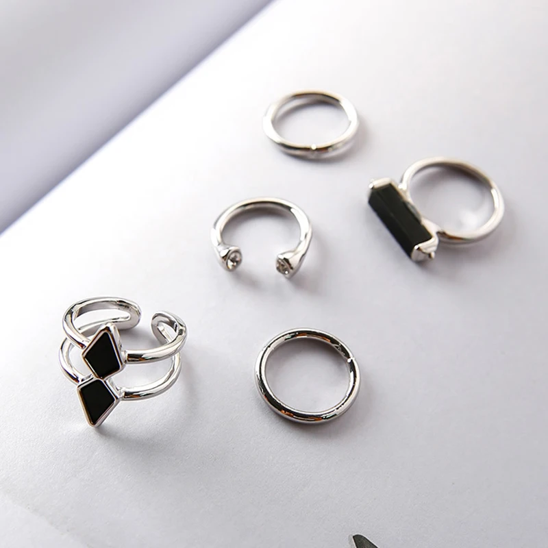 JZTOP 5 шт./компл. Винтажное кольцо со стрелками для женщин уникальное регулируемое