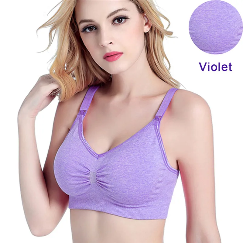 Violet S Бюстгальтер для кормящих матерей, бюстгальтер для кормящих грудью, нижнее Белье для беременных размера плюс для женщин - Цвет: Violet S