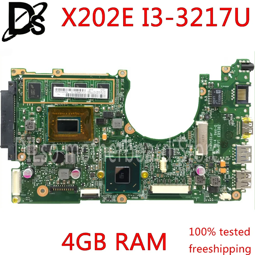 KEFU x202e для ASUS S200E X202E X201E X202EP Vivobook материнская плата REV2.0 I3-3217U cpu 4G ram Встроенная тестовая работа