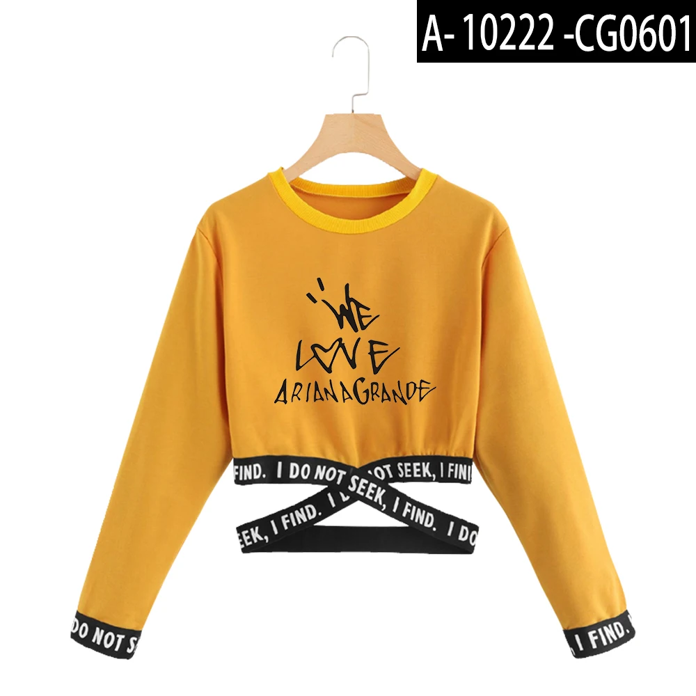 Yellow Сексуальный стильный billie Singer крутой kpop Свитшот летний Ariana Grande женский крутой shawn mendes модный уличная одежда - Цвет: Yellow