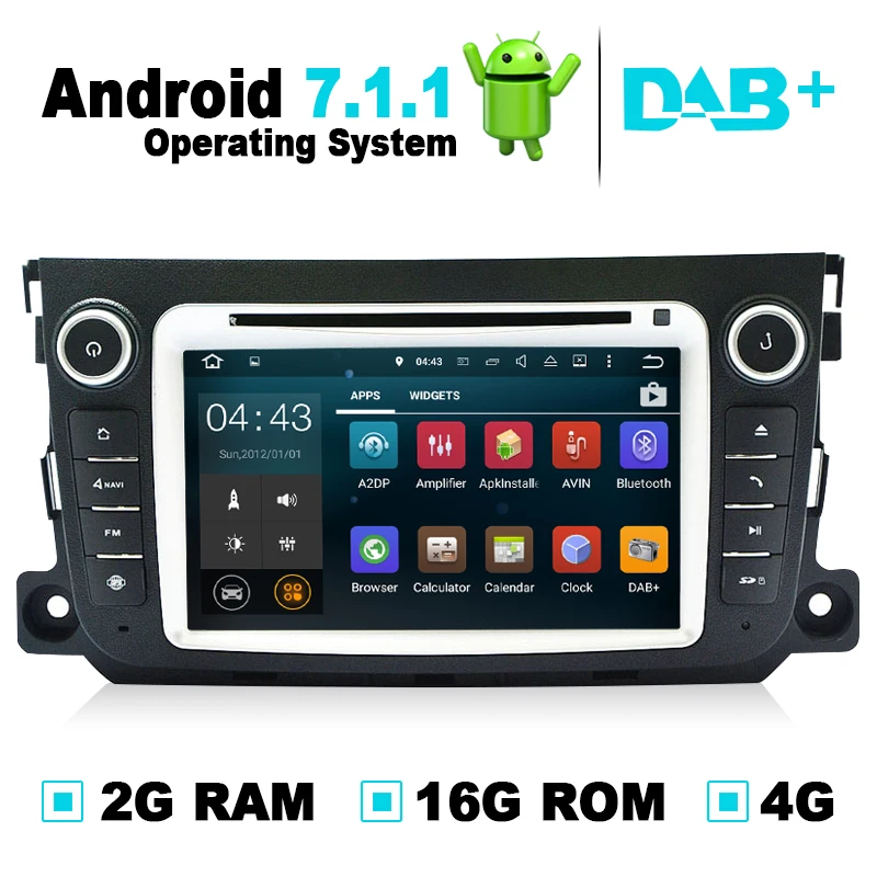 Автомобильный dvd плеер Android 7.1.1 gps навигация Авторадио видео аудио для Mercedes Benz Smart