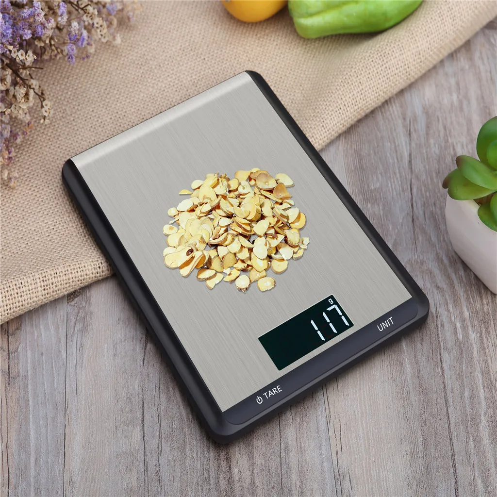 Бытовые кухонные весы 10 кг 1 г, пищевая диета, Почтовые весы, инструмент для измерения баланса, тонкий ЖК-дисплей, цифровые электронные весы для приготовления пищи