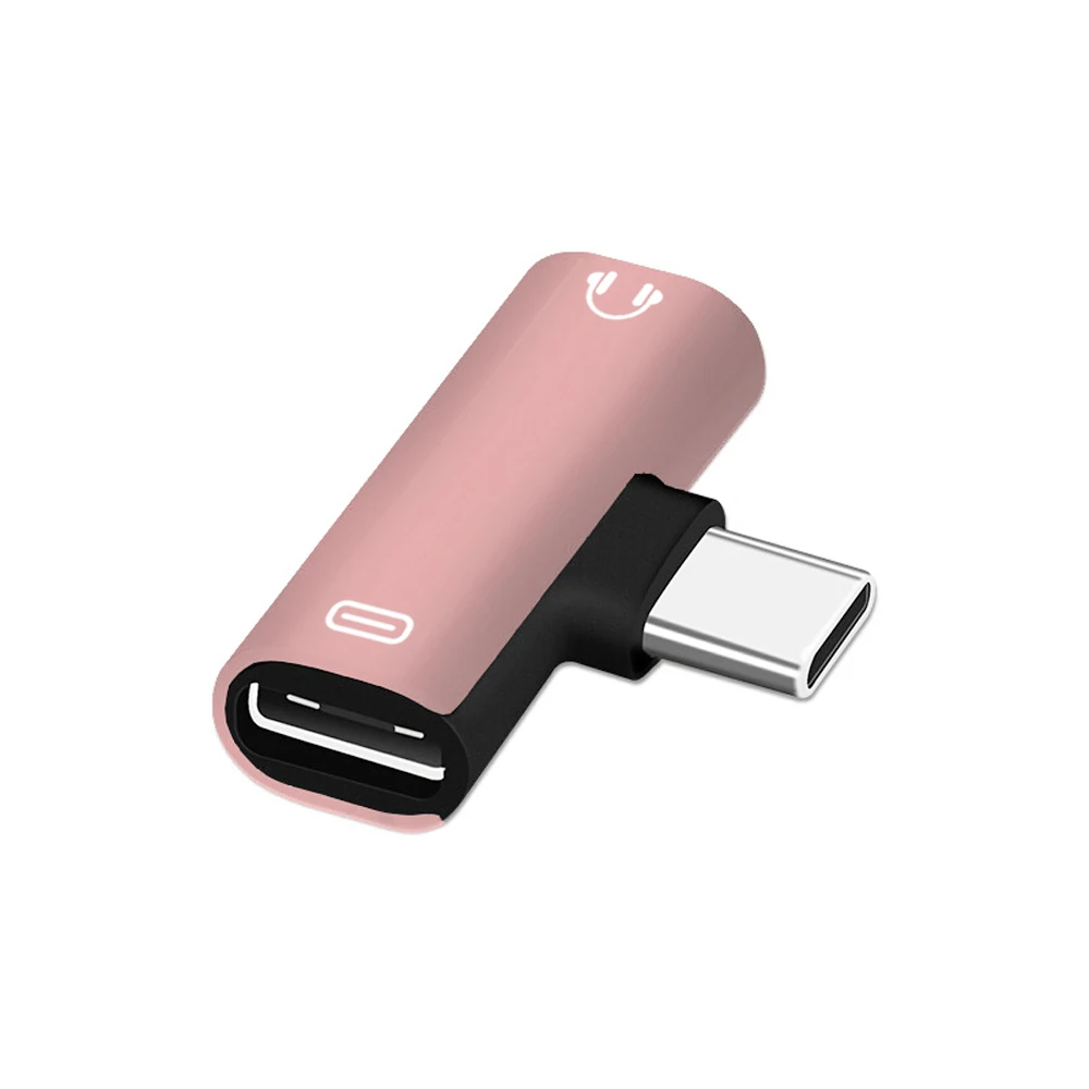pink USB C type-C до 3,5 мм аудио адаптер для наушников type C Aux Jack наушники зарядный кабель зарядный конвертер для Xiaomi Mi для huawei - Цвет: pink