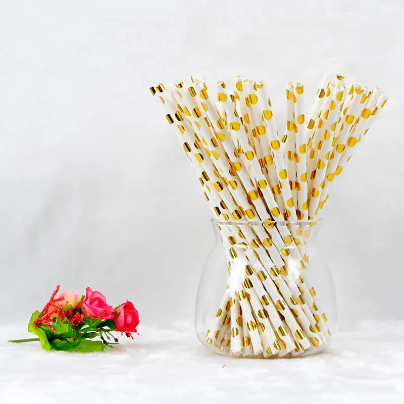 gold wave point 25 шт./лот Серебряная Золотая фольга Свадебные сувениры звезда бумажные соломки для питья соломинки для вечеринки в честь Дня Рождения украшения вечерние принадлежности для детей - Цвет: gold wave point