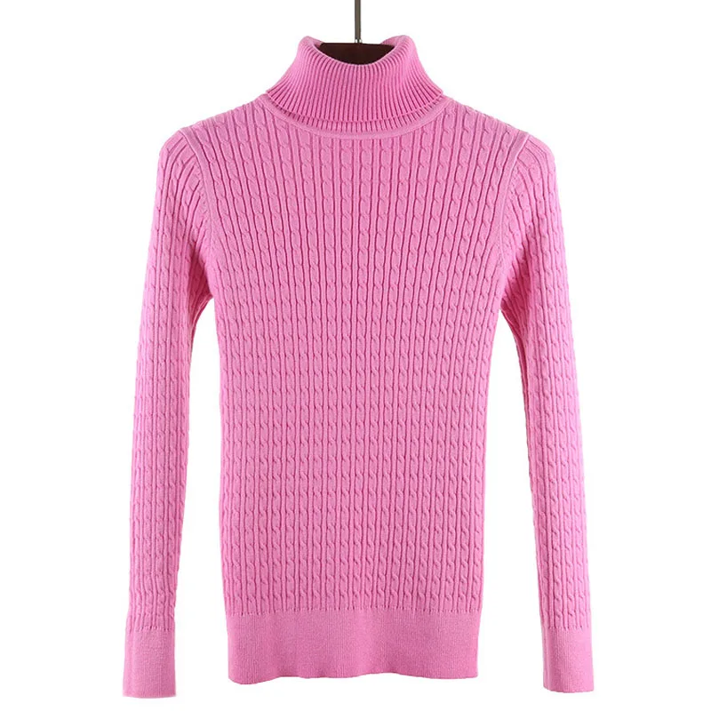 Осень-зима Новый Для женщин свитер трикотаж твист High-Neck Sweater модные тонкий