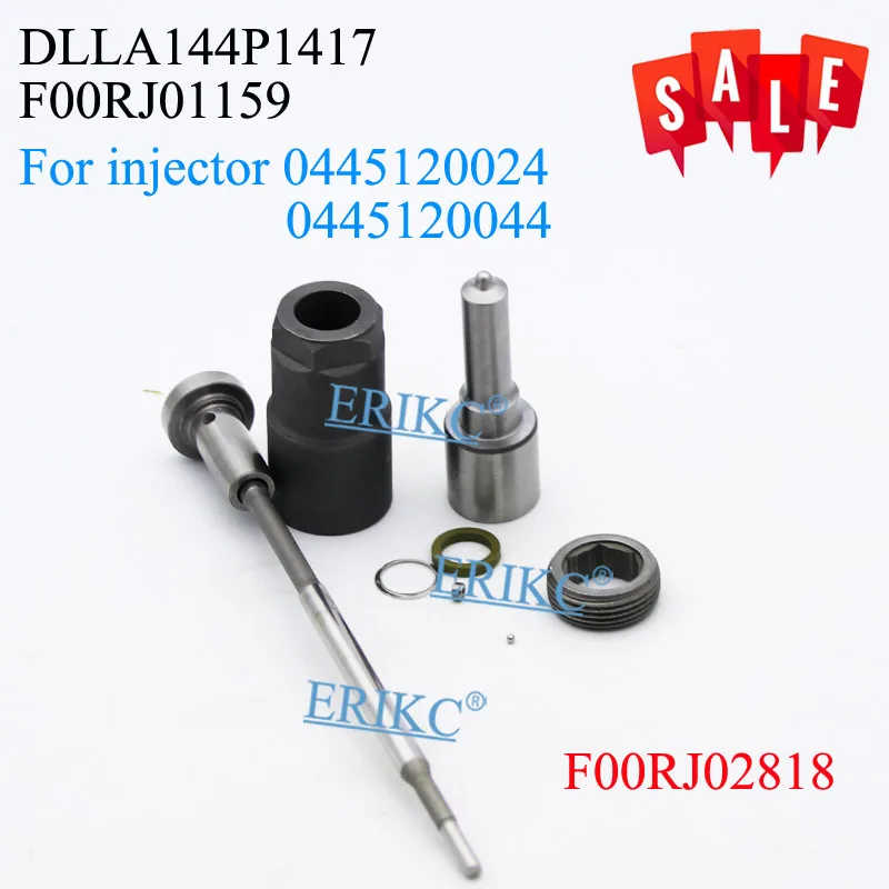 

ERIKC F00RJ02818 diesel injector overhaul repair kits nozzle DLLA144P1417 valve F00RJ01159 for MAN TGA 0445120044 0445120024
