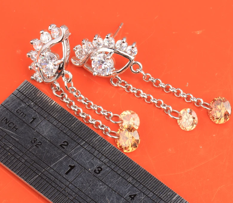 Романтический выделяющийся шампанское коричневый/оранжевый Morganite стерлингового