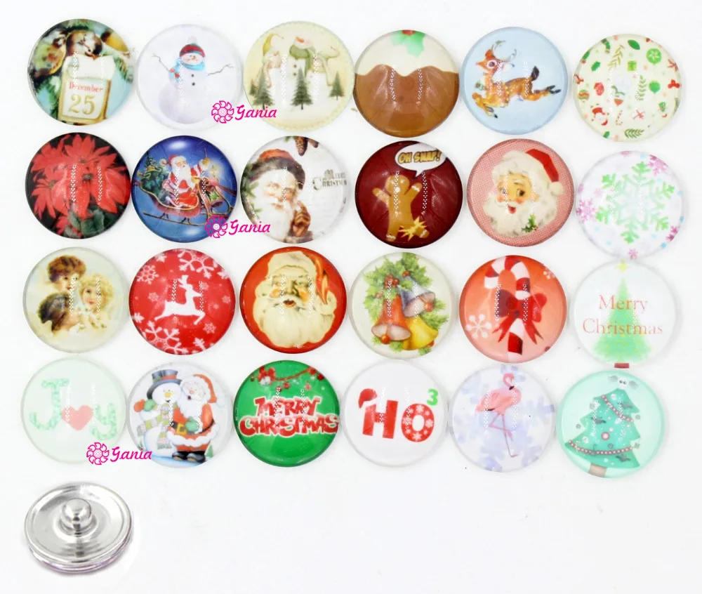 24 шт./лот Сменные рождественские праздничные ювелирные изделия DIY 18 мм кабошон