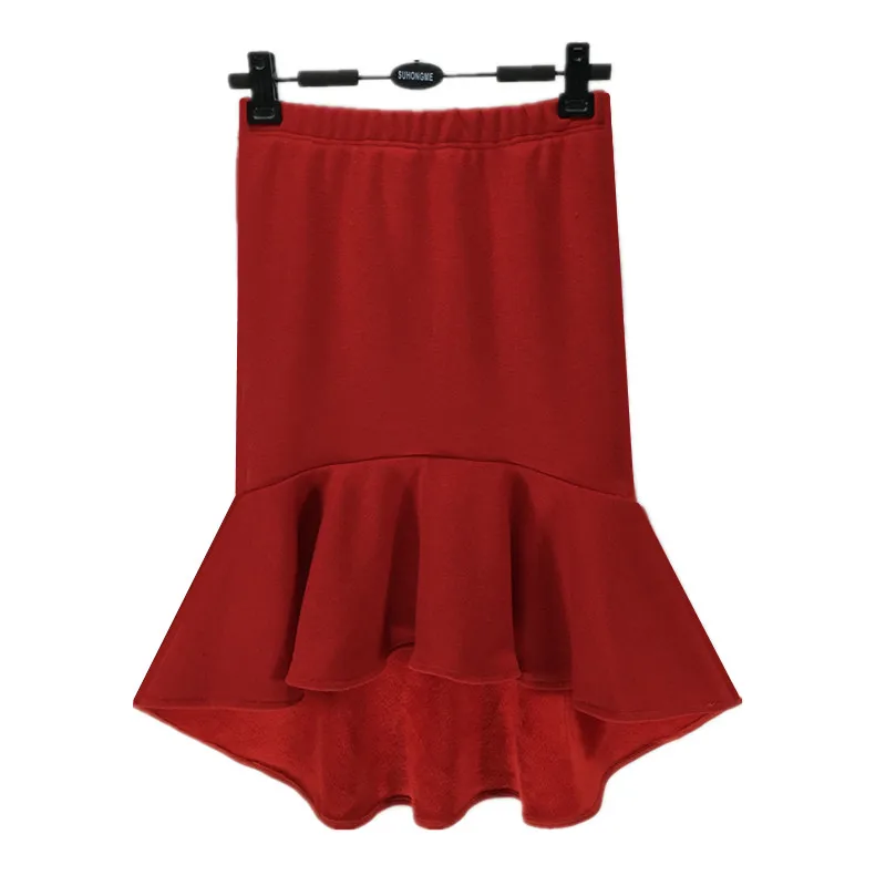 Юбка-карандаш из плотного бархата с юбкой годе модная эластичная юбка-карандаш