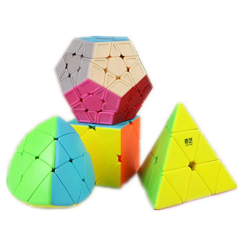 

4pcs/Set Qiyi Gift Pack Magic Cube Set 2x2x2 3x3x3 4x4x4 5x5x5 Triangle Dodecahedron Mastermorphix LVY Speed Puzzle Kid Toys
