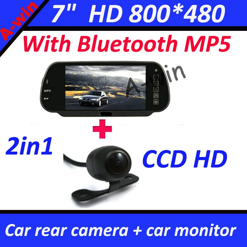 HD CCD автомобиля Обратный резервная парковка камеры и монитор зеркала с Buletooth mp5 hd