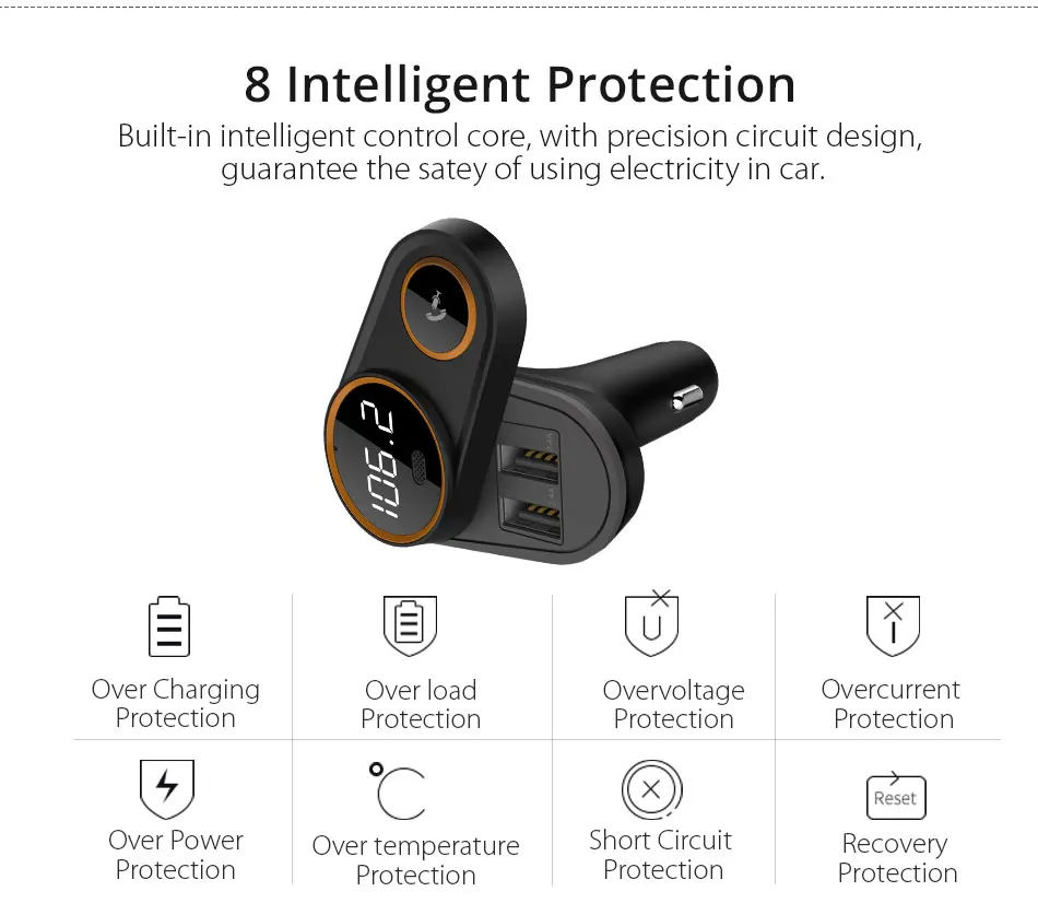 VANJEW C43 Bluetooth fm-передатчик 5 В/4.8A автомобильное зарядное устройство fm-модулятор MP3 аудио плеер передатчики Громкая связь вызов 2 USB зарядное устройство