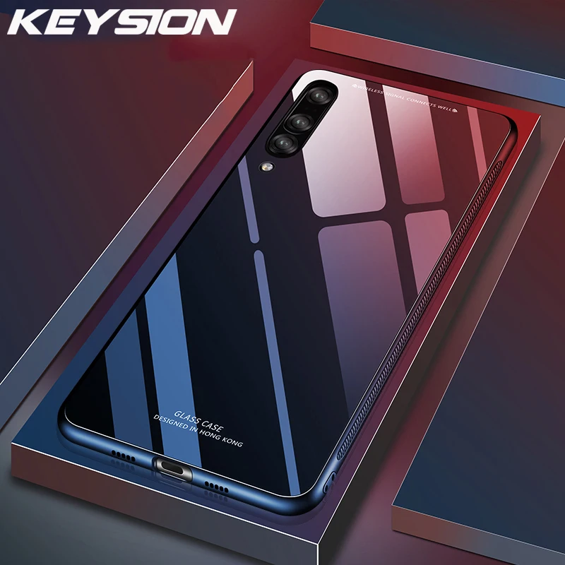 KEYSION Phone For Huawei P30 Pro P20 Lite Case Luxury Tempered Glass Soft Silicone Frame Shockproof Hard Cover |