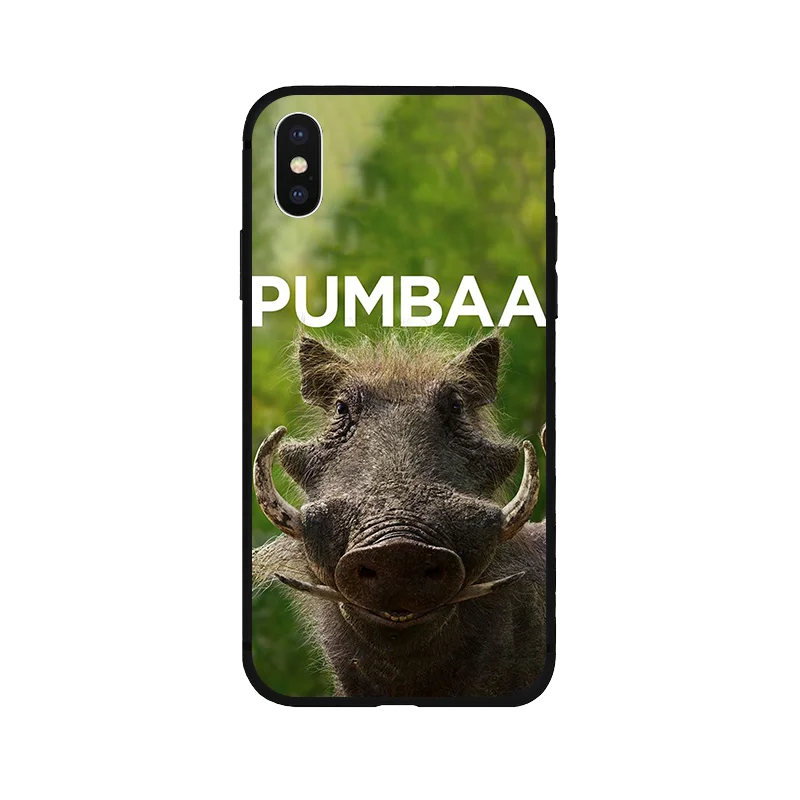 Король Лев Тимон Симба черный мягкий ТПУ чехол для телефона iPhone 8 7 6 6S Plus X XS XR MAX 5 5S