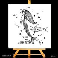 azsg funny shark mermaid clear stamps for diy scrapbookingcard makingalbum decorative silicone stamp crafts