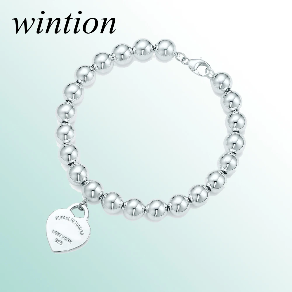 Wintion браслет под &quotТиффани&quot Оригинал 100% стерлингового серебра 925 пробы для