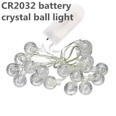 CR2032 Battery Ball Хрустальные шары гирлянда Водонепроницаемый 20/50LED на открытом воздухе Звездные огоньки AA Батарея питаемые через USB порт гирлянды декоративное освещение - Испускаемый цвет: CR2032 Battery Ball