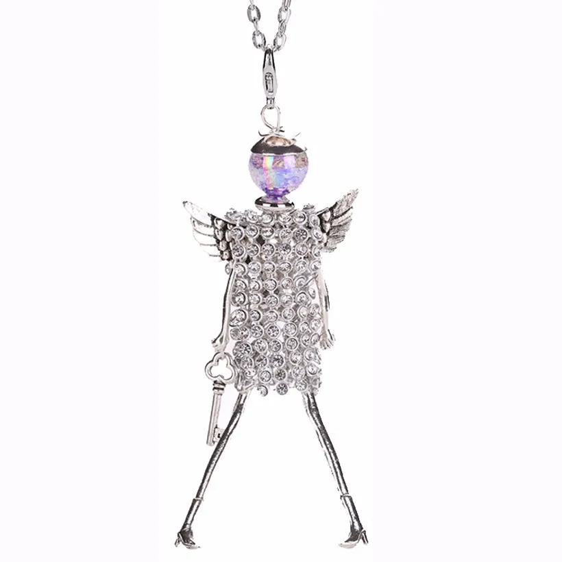 Женская кукольная кукла YLWHJJ розовая черная СТРАЗА на длинной цепочке Брендовое