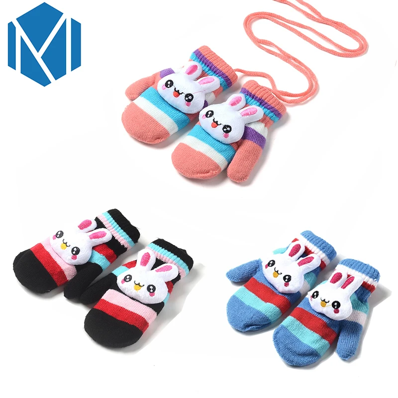 Дети милый мультфильм кролик перчатки митенки для мальчиков и девочек