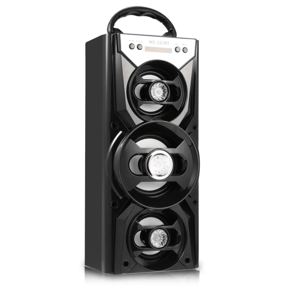 MS-222BT Портативный Bluetooth Динамик FM радио AUX светодиодный Подсветка USB слот карты
