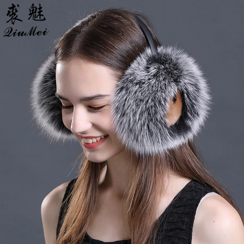 

Brand Fashion Rex Rabbit Fur Fox Women Earmuffs For Winter Ear muffs Comfortable Warm Ear Cover Ear Warmers For Girls Adjustable