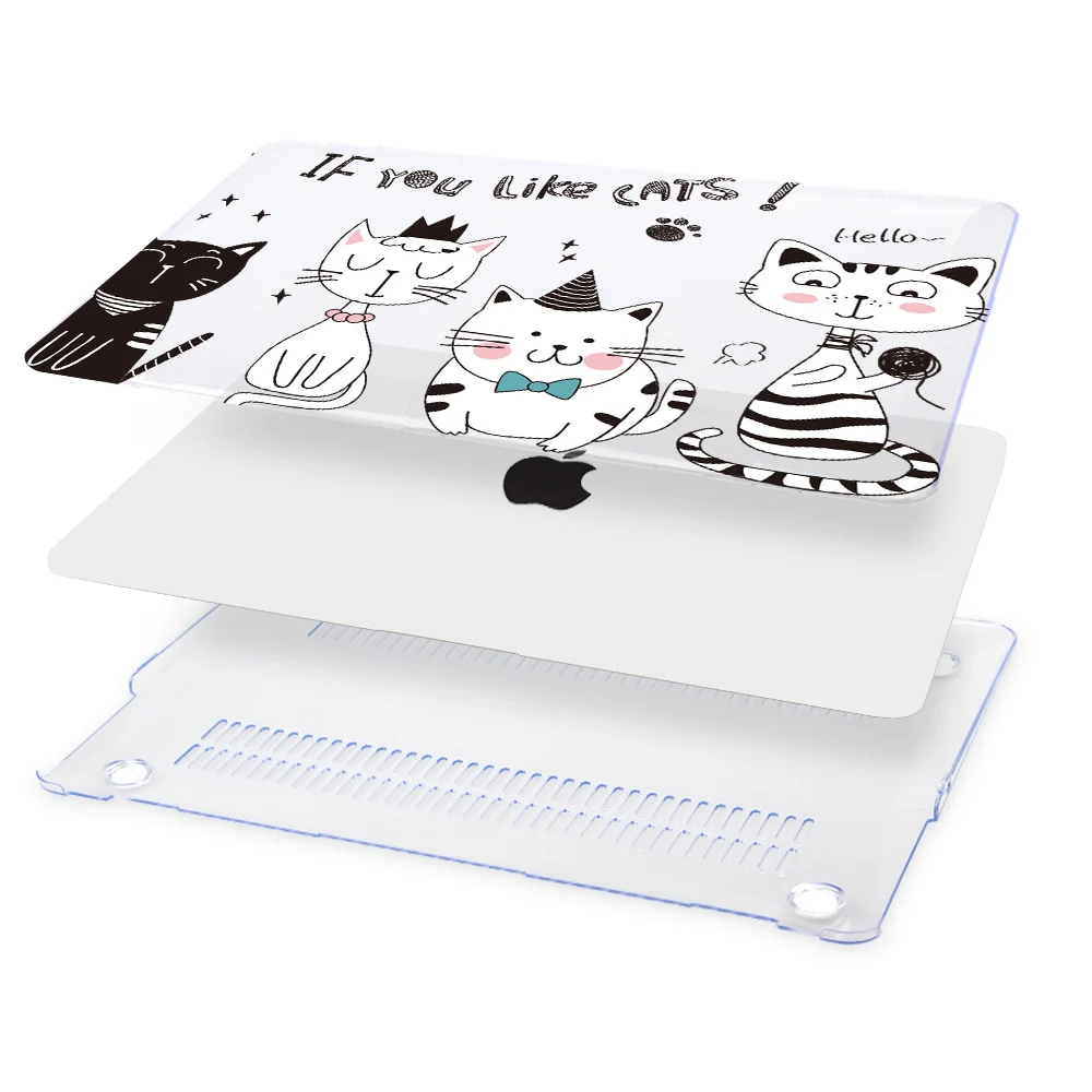 Redlai чехол для ноутбука MacBook Air 13 A1466 A1932 Pro 13 15 Сенсорная панель A2141 A2159 16 дюймов ноутбука чехол с изображением милых животных Жесткий Чехол Крышка