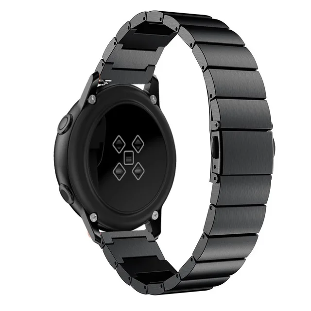 Черный Для samsung Galaxy Watch 42 мм активный 40 мм браслет Роскошный из нержавеющей стали умный ремешок для часов Ремешок металлический сменный с инструментом 20 мм - Цвет: Черный