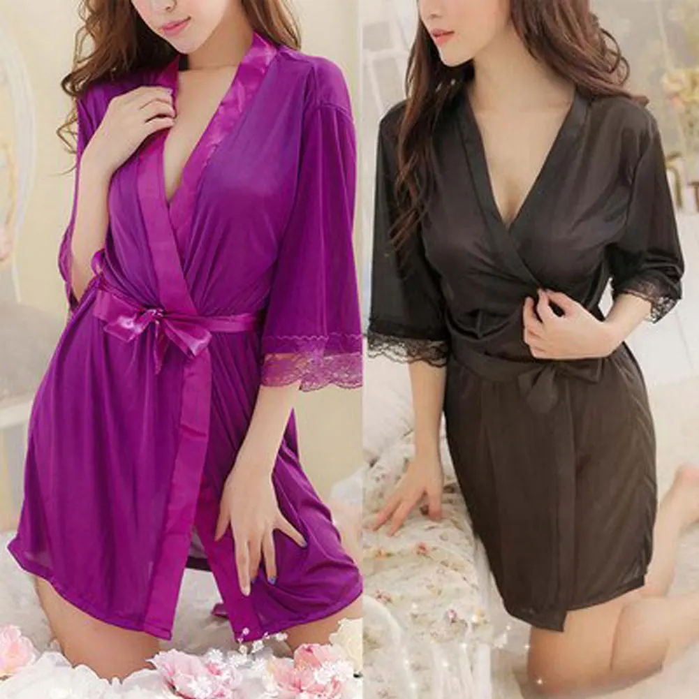 THEFOUND Сексуальное Женское атласное однотонное кружевное нижнее белье Babydoll ночная