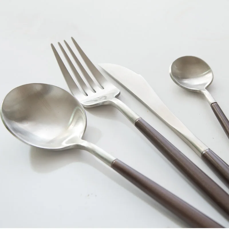 Винтажный Черный столовый набор стальной винтажный Западный экологически