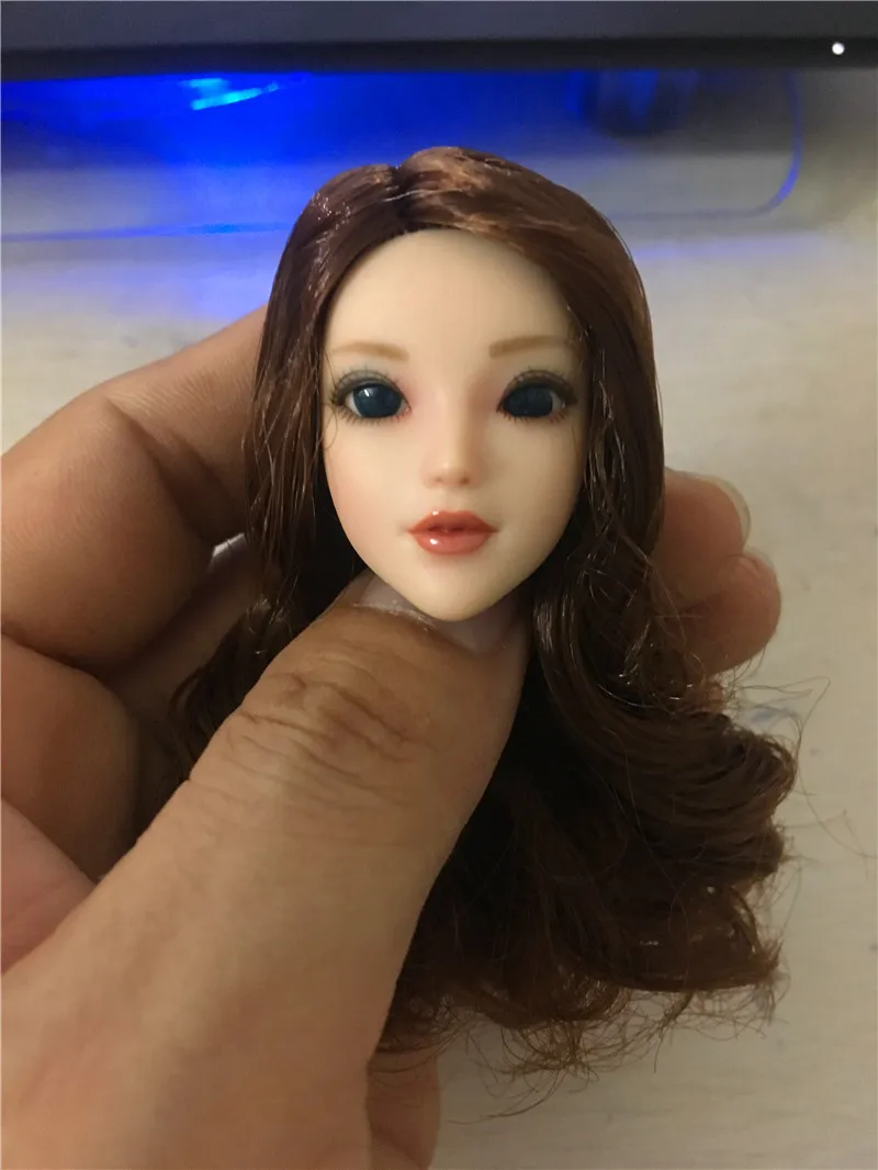 На заказ 1/6 женская голова резная BJD бледная резьба окрашенная модель с