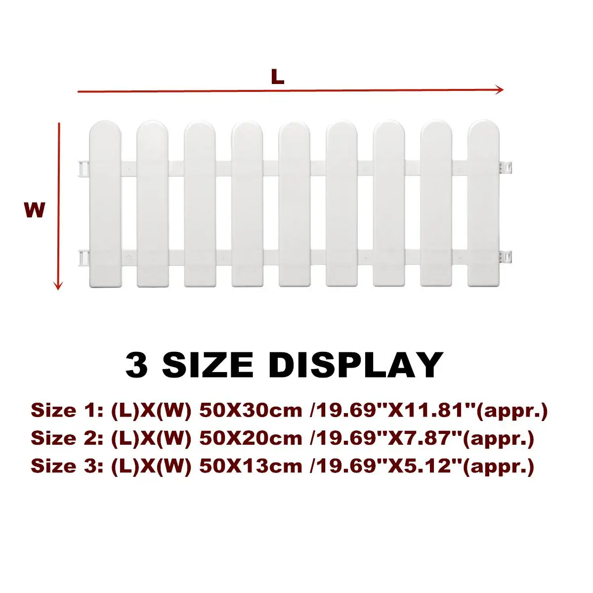 12PCS/Set Garden Lawn Grass Edging Fence Border Panel Plastic Wall Fencing Board Garden Yard Decoration DIY Assemble 3 Sizes