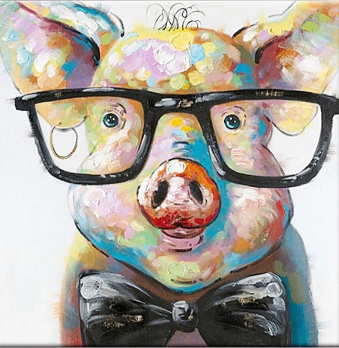 Reading cartoon pig full drill 5D diy embroidery pattern animal diamond painting street crafts 3d cross stitch kits room decors | Дом и сад