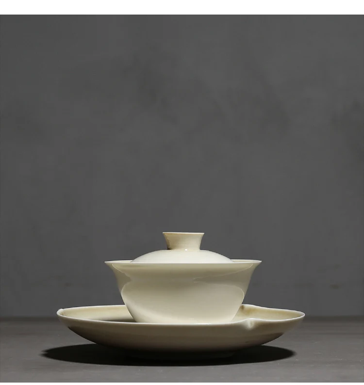 Китайский чайный сервиз Gaiwan с пепельным растением, кунг-фу, пигментированный чайный сервиз, аксессуары для чайной церемонии, керамическая посуда для напитков
