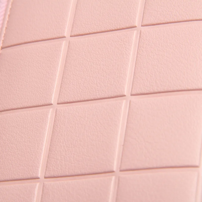 Длинный кошелек тонкий женский в клетку Женский с несколькими двойными молниями