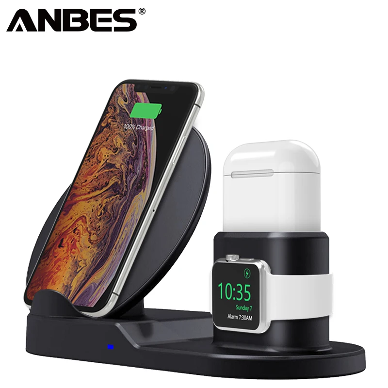 3 In 1 Fast Charging Qi Wireless Charger for Apple watch 2 4 Quick For Airpods iPhone XS Max XR X 8 Samsung S8 S9 | Мобильные