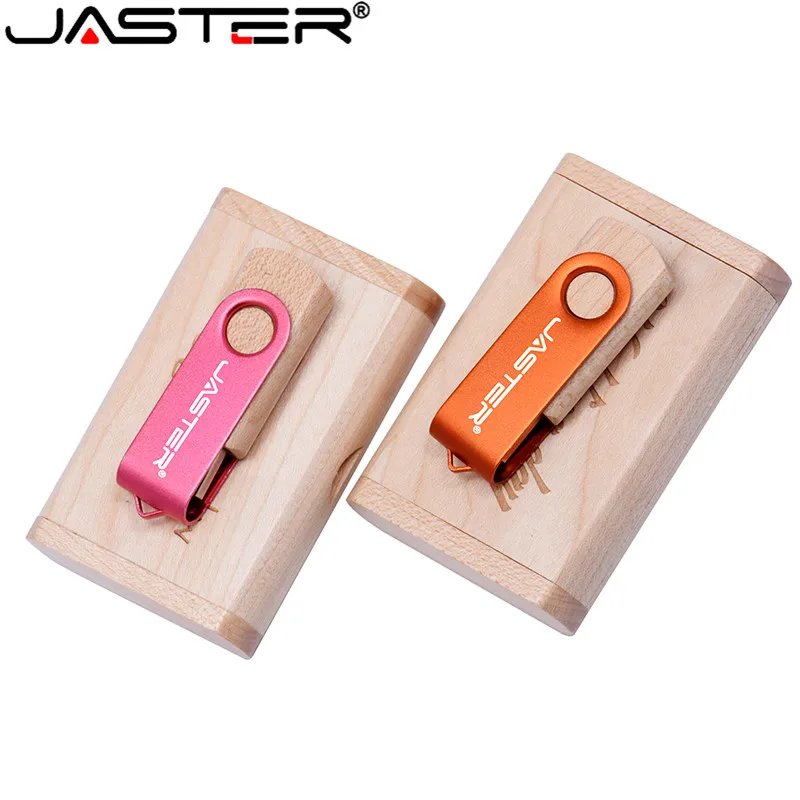JASTER цветные металлические+ кленовые деревянные usb флешки 4 ГБ 8 ГБ 16 ГБ 32 ГБ 64 Гб 128 ГБ wediing персональные подарки 10 шт бесплатный логотип