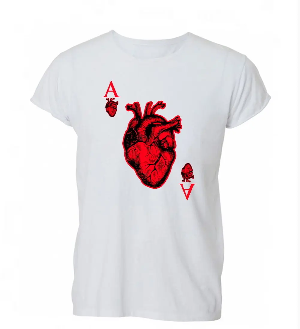 

2019 Summer Hot Sale Men O-Neck T Shirt Ace Of Hearts Cool Hip Casino Card Gambling T Shirt Tshirt Mens Womens Gift