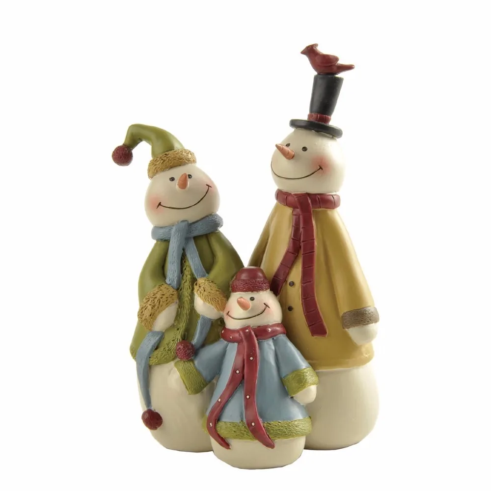 

4.45" Tall Holiday Christmas Decorative Family Polyresin Snowman Figurines