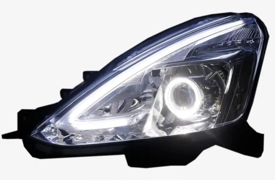 2pcscar Head light For Nissan Livina Headlights 2007~2012/2013~2018year Livina headlight Bi-Xenon Beam Fog light angel eyes Auto
