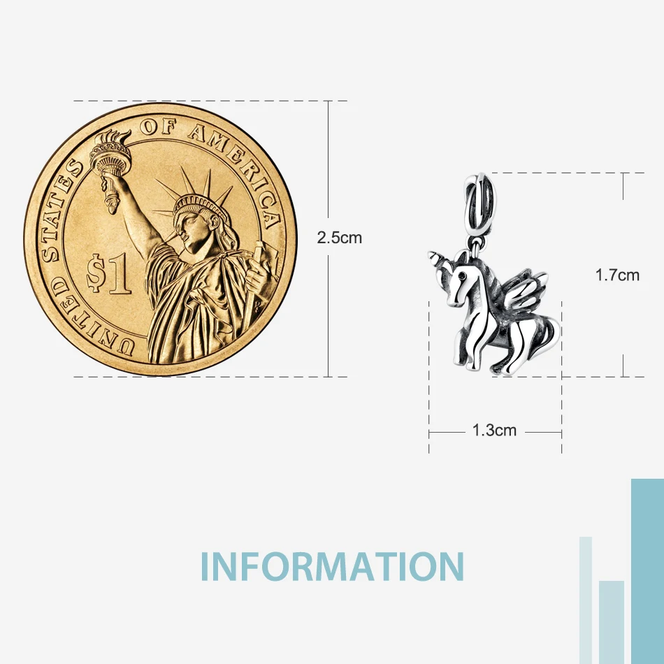 2019 милый единорог с позолоченным кольцом подходит оригинальный браслет шармами