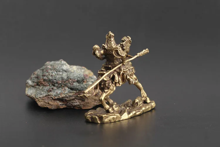 Латунь езда Guan Gong украшения Бронзовая статуя Wucai Бог Guan Yu Dadao Guan Erye статуя офис украшение с изображением Будды стол