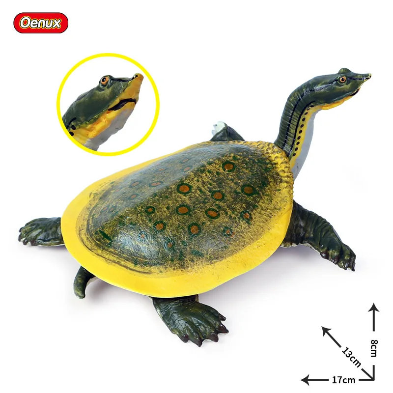 Oenux Lifelike 14x3x8cm Sea Life Animals Soft-shelled Turtle Model Action Figures Classic Educational Toy For Kids Gift | Игрушки и