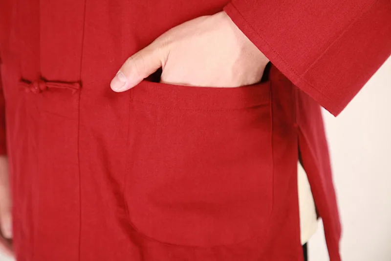 Традиционная китайская одежда для мужчин костюм Тан льняные жидкие топы костюмы