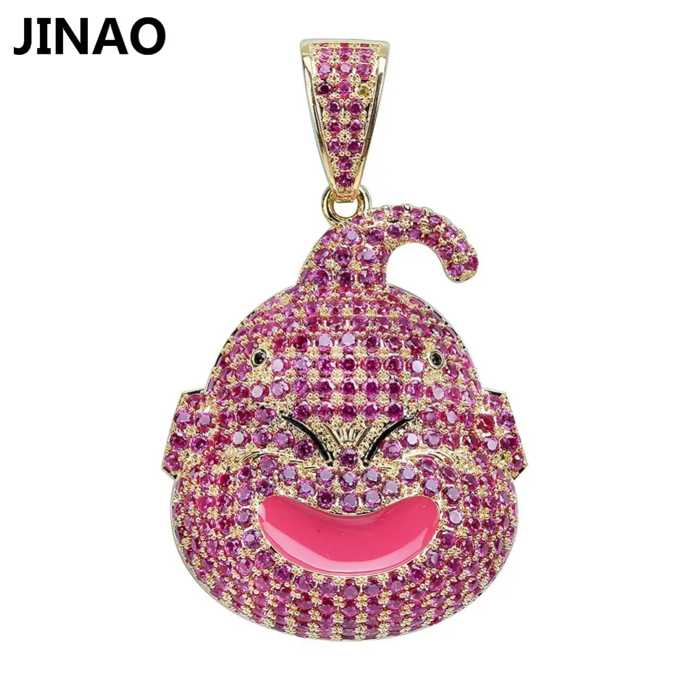 Jinao для хип-хопа ювелирные изделия Dragon Ball Iced Out цепь аниме ребенок Буу кулон кубический циркон уникальная цепочка с подвеской для рождественских подарков