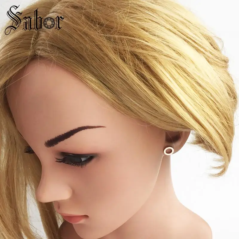 Серьги-гвоздики из розового золота круглые для вечеринки розовый подарок женщин