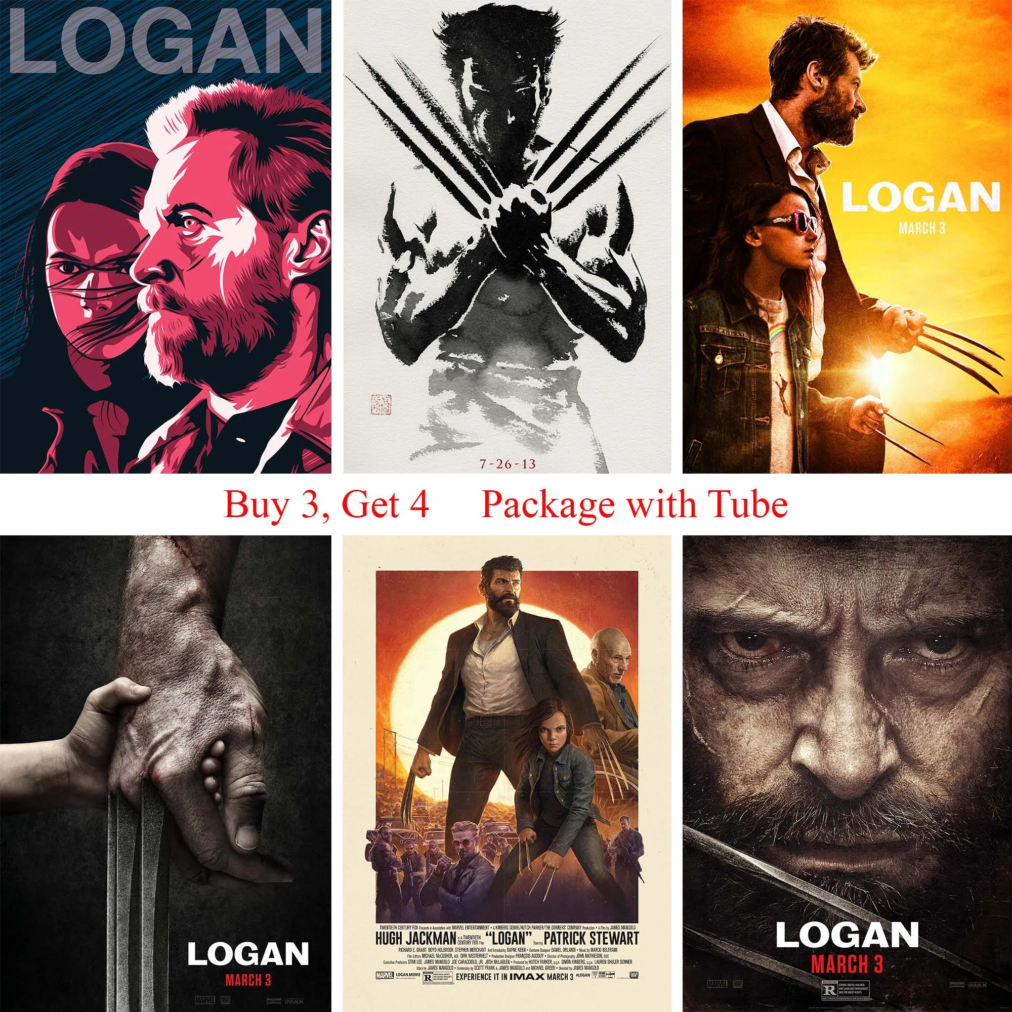 Логан постеры белая бумага с покрытием печать наклейки на стену Гостиная Спальня